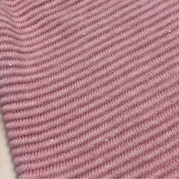 Tommy Bahama Bonita Rib Sequin Light Pink Boat Neck Cotton Blend Sweater size M - Picture 5 of 7
